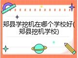 郏县学挖机在哪个学校好(郏县挖机学校)