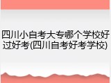 四川小自考大专哪个学校好过好考(四川自考好考学校)