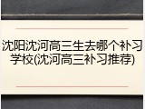 沈阳沈河高三生去哪个补习学校(沈河高三补习推荐)