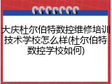 大庆杜尔伯特数控维修培训技术学校怎么样(杜尔伯特数控学校如何)