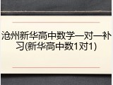沧州新华高中数学一对一补习(新华高中数1对1)