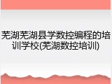 芜湖芜湖县学数控编程的培训学校(芜湖数控培训)