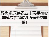 鹤岗绥滨县农业职高学校哪年成立(绥滨农职高建校年份)