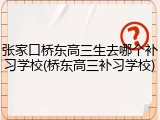 张家口桥东高三生去哪个补习学校(桥东高三补习学校)