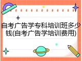 自考广告学专科培训班多少钱(自考广告学培训费用)