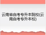 云南省自考专升本院校(云南自考专升本校)
