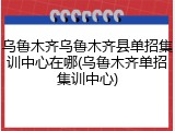乌鲁木齐乌鲁木齐县单招集训中心在哪(乌鲁木齐单招集训中心)