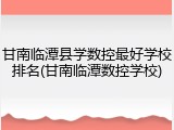 甘南临潭县学数控最好学校排名(甘南临潭数控学校)