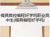 模具数控编程好学吗职业高中生(模具编程好学吗)