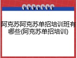 阿克苏阿克苏单招培训班有哪些(阿克苏单招培训)