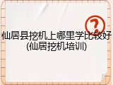 仙居县挖机上哪里学比较好(仙居挖机培训)