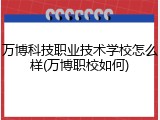 万博科技职业技术学校怎么样(万博职校如何)