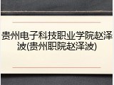 贵州电子科技职业学院赵泽波(贵州职院赵泽波)