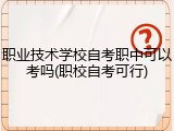 职业技术学校自考职中可以考吗(职校自考可行)