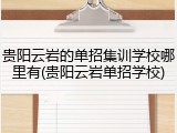 贵阳云岩的单招集训学校哪里有(贵阳云岩单招学校)