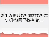 阿里改则县数控编程数控培训机构(阿里数控培训)
