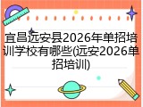 宜昌远安县2026年单招培训学校有哪些(远安2026单招培训)