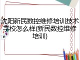 沈阳新民数控维修培训技术学校怎么样(新民数控维修培训)