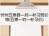 忻州五寨县一对一补习班价格(五寨一对一补习价)