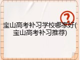 宝山高考补习学校哪家好(宝山高考补习推荐)