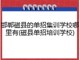 邯郸磁县的单招集训学校哪里有(磁县单招培训学校)