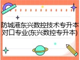 防城港东兴数控技术专升本对口专业(东兴数控专升本)