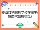 安图县挖掘机学校在哪里(安图挖掘机校址)