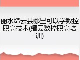 丽水缙云县哪里可以学数控职高技术(缙云数控职高培训)