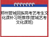 郑州管城回族高考艺考生文化课补习班推荐(管城艺考文化课班)