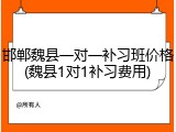 邯郸魏县一对一补习班价格(魏县1对1补习费用)