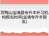 双鸭山宝清县专升本补习机构报名时间(宝清专升本报名)