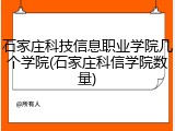 石家庄科技信息职业学院几个学院(石家庄科信学院数量)