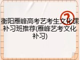 衡阳雁峰高考艺考生文化课补习班推荐(雁峰艺考文化补习)