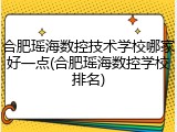 合肥瑶海数控技术学校哪家好一点(合肥瑶海数控学校排名)