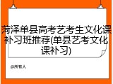 菏泽单县高考艺考生文化课补习班推荐(单县艺考文化课补习)