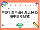 三校生自考职中怎么报名(职中自考报名)