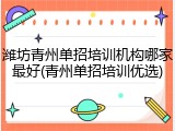 潍坊青州单招培训机构哪家最好(青州单招培训优选)