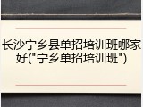 长沙宁乡县单招培训班哪家好("宁乡单招培训班")
