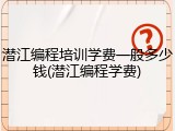 潜江编程培训学费一般多少钱(潜江编程学费)