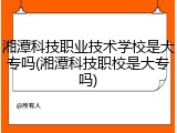 湘潭科技职业技术学校是大专吗(湘潭科技职校是大专吗)