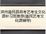 滨州惠民县高考艺考生文化课补习班推荐(惠民艺考文化课辅导)