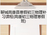 聊城高唐县寒假初三物理补习课程(高唐初三物理寒假班)