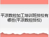 平凉数控加工培训班技校有哪些(平凉数控技校)