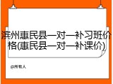 滨州惠民县一对一补习班价格(惠民县一对一补课价)