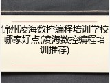 锦州凌海数控编程培训学校哪家好点(凌海数控编程培训推荐)