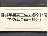 聊城莘县高三生去哪个补习学校(莘县高三补习)