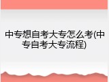 中专想自考大专怎么考(中专自考大专流程)