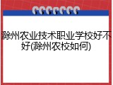 滁州农业技术职业学校好不好(滁州农校如何)