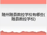 随州随县数控学校有哪些(随县数控学校)