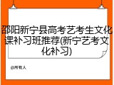 邵阳新宁县高考艺考生文化课补习班推荐(新宁艺考文化补习)